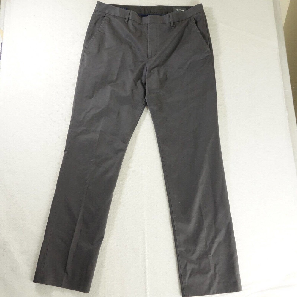 Bonobos Pants Mens 36x34 Gray Straight Chino Friday Cotton Smart Casual Career